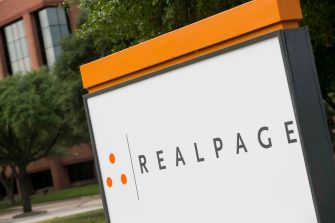 Sign for RealPage, a software company involved in a class action lawsuit regarding alleged price-fixing in Seattle real estate rents.