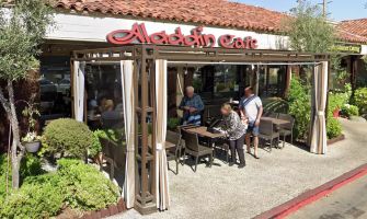 Exterior view of Aladdin Mediterranean Cafe, the San Diego restaurant linked to a salmonella outbreak affecting multiple customers.