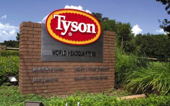 Sign at the Tyson Foods World Headquarters.