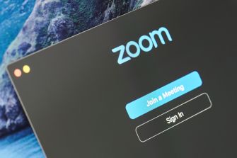 Zoom video conferencing platform login screen.