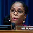 Del. Stacey Plaskett, D-V.I., asks a question during a House Oversight and Reform Committee hearing on Aug. 24. (Tom Williams/CQ Roll Call file photo)