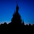 Silhouette of a castle against a twilight sky. Silhouette of a castle against a twilight sky.