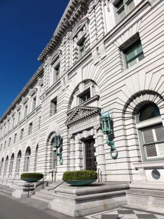 Exterior of the Ninth Circuit Court of Appeals building in San Francisco, California.