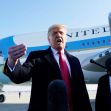 Former President Trump speaking to the press near an airplane. Former President Trump speaking to the press near an airplane.