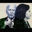 Abstract digital collage featuring two prominent political figures against a backdrop of binary code and digital elements, symbolizing the intersection of technology and political discourse. Abstract digital collage featuring two prominent political figures against a backdrop of binary code and digital elements, symbolizing the intersection of technology and political discourse.