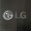 LG logo on a refrigerator door. LG logo on a refrigerator door.