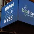 Digital display showcasing Biohaven Pharmaceuticals and its listing on the NYSE. Digital display showcasing Biohaven Pharmaceuticals and its listing on the NYSE.