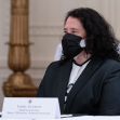 Small Business Administration chief Isabel Guzman attends a Cabinet meeting with President Joe Biden in the East Room of the White House in Washington, D.C., on April 1, 2021. (ANDREW CABALLERO-REYNOLDS/AFP/Getty Images)