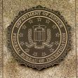 Federal Bureau of Investigation seal on the Headquarters Edgar Hoover FBI Building in Washington.