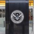 Seal of the U.S. Department of Homeland Security on a building entrance. Seal of the U.S. Department of Homeland Security on a building entrance.