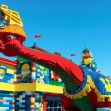 Colorful Lego dinosaur sculpture outside the Legoland theme park. Colorful Lego dinosaur sculpture outside the Legoland theme park.