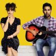 A scene from the movie "Yesterday," featuring two characters: one sitting and thinking, and the other playing an acoustic guitar against a bright yellow background. A scene from the movie "Yesterday," featuring two characters: one sitting and thinking, and the other playing an acoustic guitar against a bright yellow background.