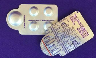 Image of Misoprostol tablets, a medication used for medical abortions.