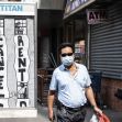 “Cancel Rent” poster inside the advertising frame of a phone booth in Two Bridges on Friday, May 29, 2020. (Hiram Alejandro Durán/The City)