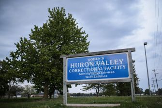 Sign for the Women's Huron Valley Correctional Facility in Pittsfield Township, Michigan.