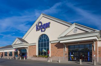 Exterior view of a Kroger supermarket.