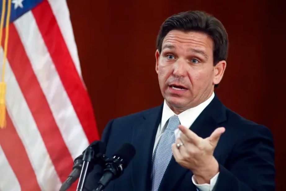 Florida Gov Ron DeSantis answers questions from media (Phil Sears, AP via PNJ)