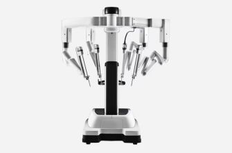 Image of a da Vinci surgical robot used in minimally invasive surgical procedures.