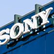 Sony company logo displayed on a building exterior. Sony company logo displayed on a building exterior.