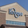 Kroger store exterior with the company logo prominently displayed. Kroger store exterior with the company logo prominently displayed.
