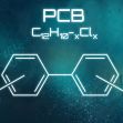Diagram illustrating the chemical structure of polychlorinated biphenyls (PCBs), including its molecular formula. Diagram illustrating the chemical structure of polychlorinated biphenyls (PCBs), including its molecular formula.