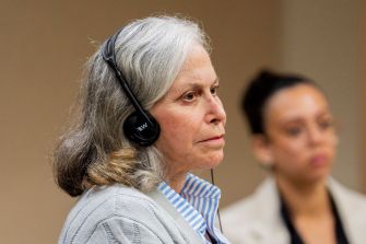 Donna Adelson in court wearing headphones during proceedings related to her conviction for first-degree murder, conspiracy, and solicitation in the 2014 death of Dan Markel.