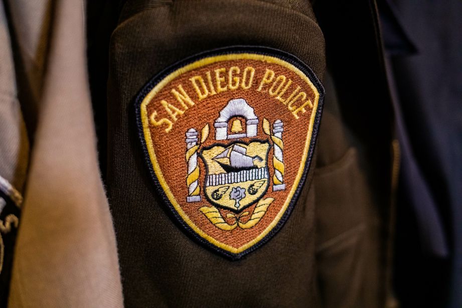 San Diego Police patch on shoulder