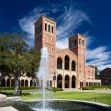 UCLA campus featuring a prominent building and a fountain. UCLA campus featuring a prominent building and a fountain.