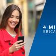 A woman in a red coat smiling while using a smartphone, with a graphic stating "4 MILLION ERICA® USERS" and the Bank of America logo. A woman in a red coat smiling while using a smartphone, with a graphic stating "4 MILLION ERICA® USERS" and the Bank of America logo.