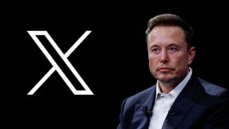 Elon Musk sitting in front of the X logo, following a court order to testify in the SEC's investigation regarding his Twitter acquisition.