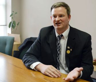 South Dakota Attorney General Jason Ravnsborg speaking during an interview.