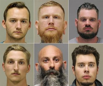 Mugshots of six men indicted in connection with a plot to kidnap Michigan Governor Gretchen Whitmer.