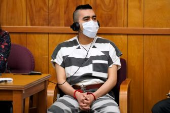Cristhian Bahena Rivera sitting in court during the sentencing for the murder of Mollie Tibbetts.