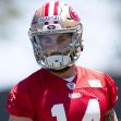 Ricky Pearsall, rookie wide receiver for the San Francisco 49ers, during practice. Ricky Pearsall, rookie wide receiver for the San Francisco 49ers, during practice.
