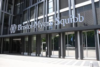Bristol-Myers Squibb building exterior with company signage.