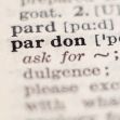Definition of the word "pardon" from a dictionary page. Definition of the word "pardon" from a dictionary page.