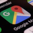 Close-up of the Google Maps app icon on a smartphone screen. Close-up of the Google Maps app icon on a smartphone screen.