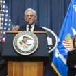 Attorney General Merrick B. Garland announces indictments related to fentanyl trafficking at a Department of Justice press conference. Attorney General Merrick B. Garland announces indictments related to fentanyl trafficking at a Department of Justice press conference.
