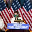 Speaker Nancy Pelosi and Representative Sheila Jackson Lee, a principal author of the bill, speaking during a news conference on Wednesday about the measure.