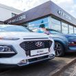 A Hyundai dealership displaying various models, including the Hyundai Kona. A Hyundai dealership displaying various models, including the Hyundai Kona.