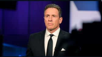 Chris Cuomo during a broadcast, addressing his suspension from CNN.