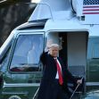 Former President Donald Trump waving as he exits a helicopter. Former President Donald Trump waving as he exits a helicopter.
