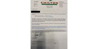 Letter from the Chilton County School District regarding repayment of overpaid salaries.