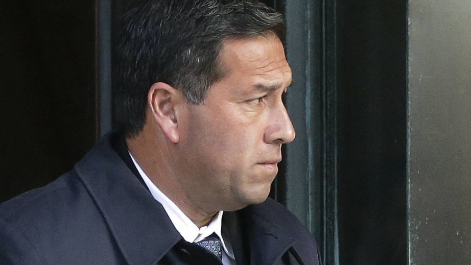 Jorge Salcedo, former University of California at Los Angeles men's soccer coach, departs federal court in Boston after facing charges in a nationwide college admissions bribery scandal. (AP Photo/Steven Senne, File)