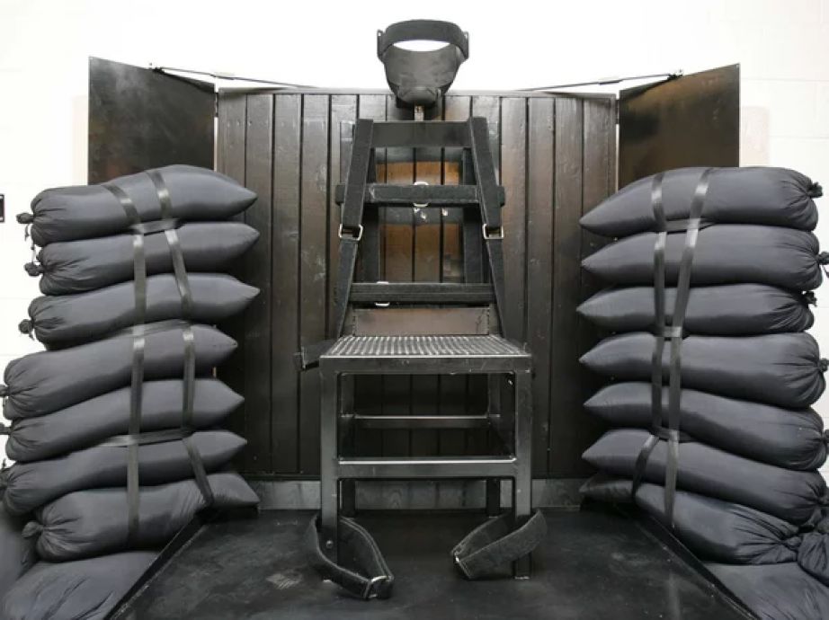 The firing squad execution chamber at the Utah State Prison in Draper, Utah, in 2010. (Trent Nelson/AP via NPR)
