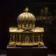 the medieval Dome Reliquary (13th century) of the Welfenschatz, or Guelph Treasure, is displayed at the Bode Museum in Berlin.