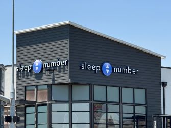 Signage of a Sleep Number store.