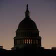 Silhouette of the U.S. Capitol building at sunset. Silhouette of the U.S. Capitol building at sunset.