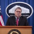 William Barr speaks at a press conference announcing charges against Libyan Abu Agela Mas’ud Kheir Al-Marimi for his role in the Pan Am bombing. William Barr speaks at a press conference announcing charges against Libyan Abu Agela Mas’ud Kheir Al-Marimi for his role in the Pan Am bombing.