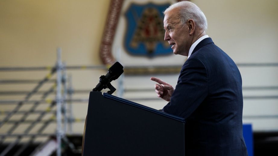 President Biden outlined his infrastructure plan during a press conference near Pittsburgh on March 31, 2021.